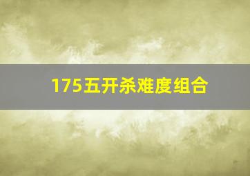 175五开杀难度组合