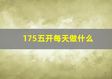 175五开每天做什么