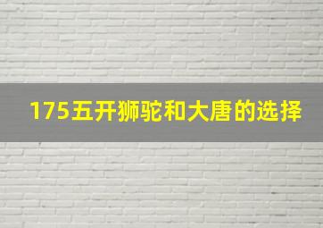 175五开狮驼和大唐的选择