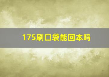 175刷口袋能回本吗