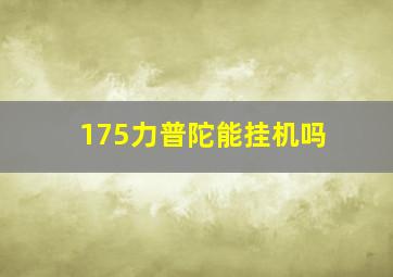 175力普陀能挂机吗