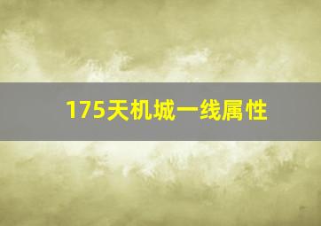 175天机城一线属性