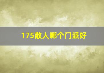 175散人哪个门派好