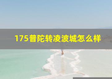 175普陀转凌波城怎么样