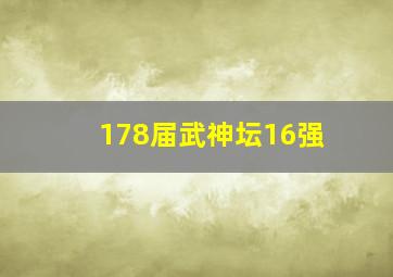 178届武神坛16强