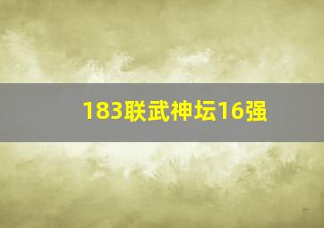 183联武神坛16强