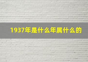 1937年是什么年属什么的