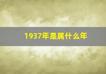 1937年是属什么年