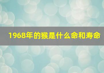 1968年的猴是什么命和寿命