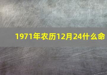 1971年农历12月24什么命