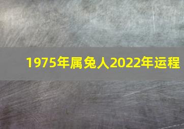 1975年属兔人2022年运程