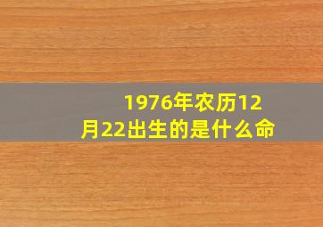 1976年农历12月22出生的是什么命