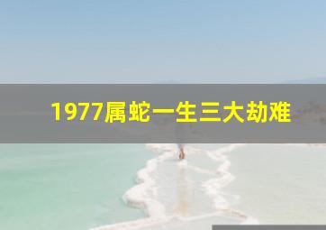 1977属蛇一生三大劫难