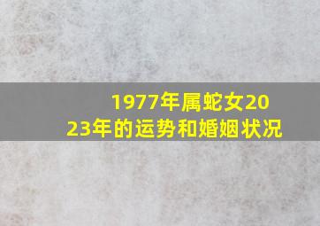 1977年属蛇女2023年的运势和婚姻状况