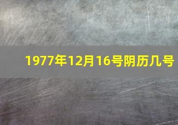 1977年12月16号阴历几号