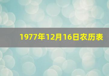 1977年12月16日农历表