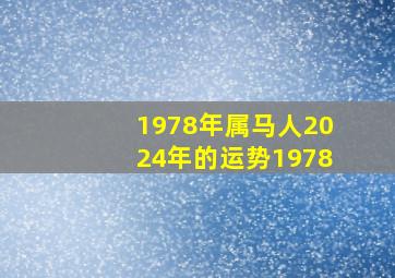 1978年属马人2024年的运势1978