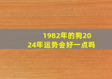 1982年的狗2024年运势会好一点吗