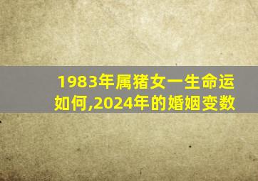 1983年属猪女一生命运如何,2024年的婚姻变数