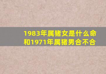 1983年属猪女是什么命和1971年属猪男合不合