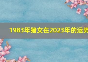 1983年猪女在2023年的运势