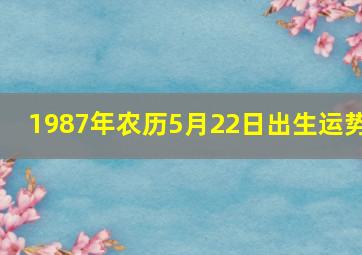 1987年农历5月22日出生运势