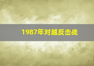 1987年对越反击战