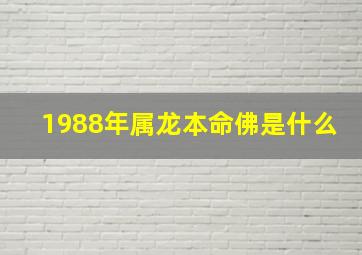 1988年属龙本命佛是什么