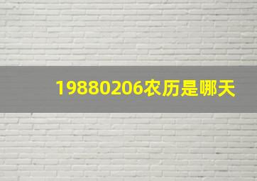 19880206农历是哪天