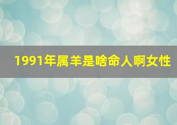 1991年属羊是啥命人啊女性