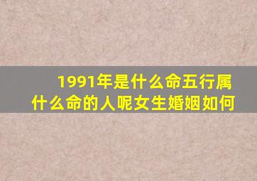 1991年是什么命五行属什么命的人呢女生婚姻如何