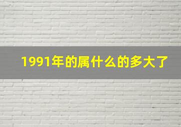 1991年的属什么的多大了