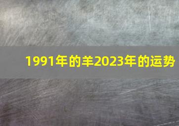 1991年的羊2023年的运势