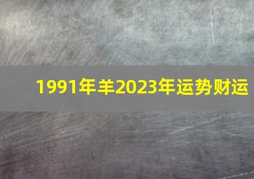 1991年羊2023年运势财运