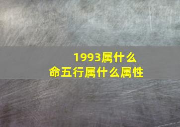 1993属什么命五行属什么属性