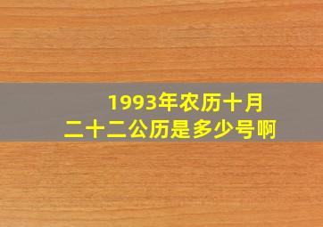 1993年农历十月二十二公历是多少号啊