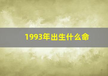 1993年出生什么命