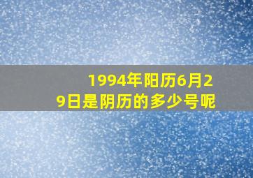 1994年阳历6月29日是阴历的多少号呢