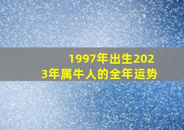 1997年出生2023年属牛人的全年运势