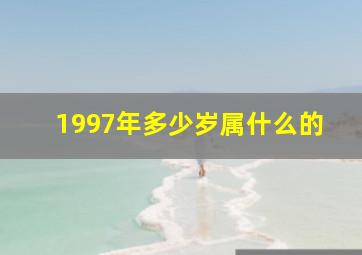 1997年多少岁属什么的