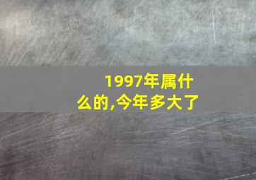 1997年属什么的,今年多大了