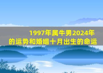 1997年属牛男2024年的运势和婚姻十月出生的命运