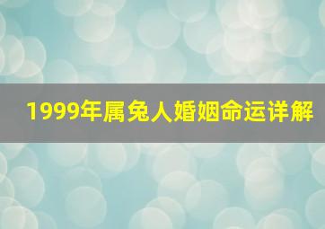 1999年属兔人婚姻命运详解