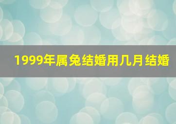 1999年属兔结婚用几月结婚