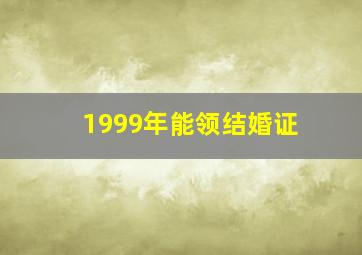 1999年能领结婚证