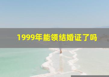 1999年能领结婚证了吗