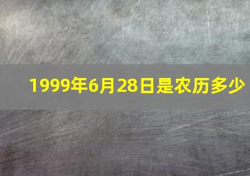 1999年6月28日是农历多少