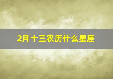 2月十三农历什么星座