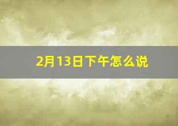 2月13日下午怎么说