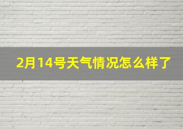 2月14号天气情况怎么样了